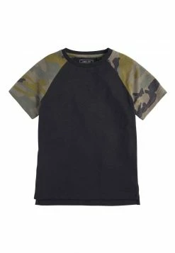 Next Kinder CAMOUFLAGE RAGLAN SHORT SLEEVE T-SHIRT (3-16YRS) - T-Shirt Print - Black