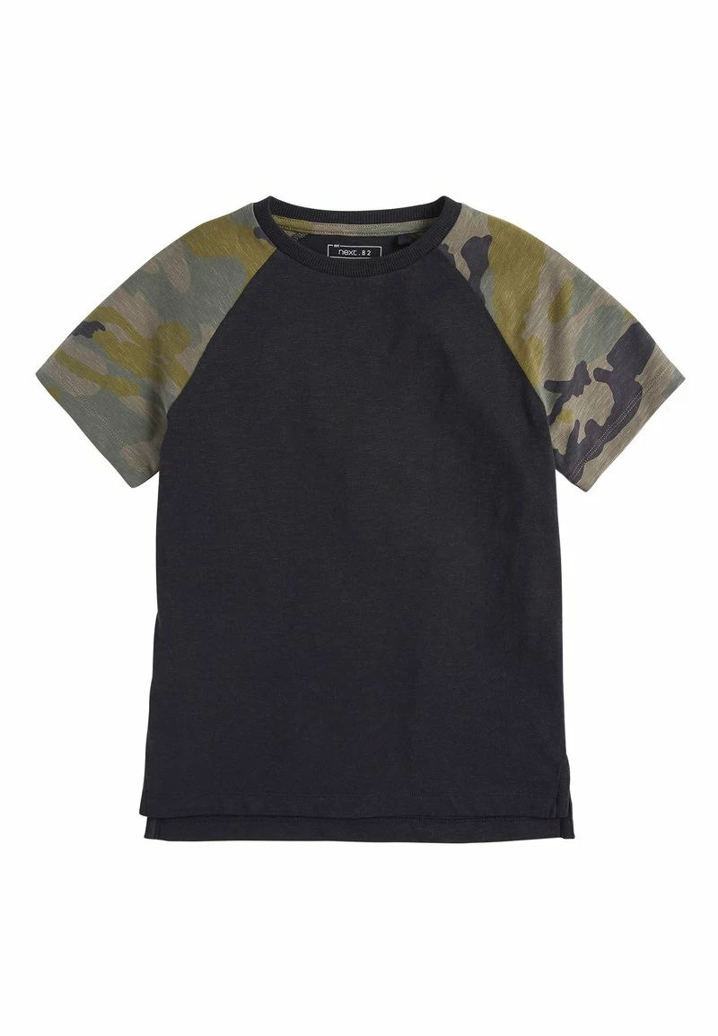 Next Kinder CAMOUFLAGE RAGLAN SHORT SLEEVE T-SHIRT (3-16YRS) - T-Shirt Print - Black