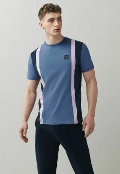 Next Herren BLOCKED - T-Shirt Print - Denim Blue Purple