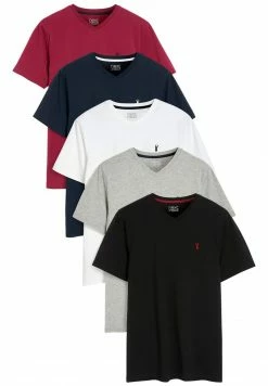 Next Herren 5 PACK - T-Shirt Basic - Black White Grey Red