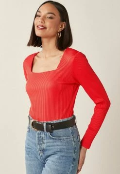 Next Damen LONG SLEEVE SQUARE NECK - Langarmshirt - Red
