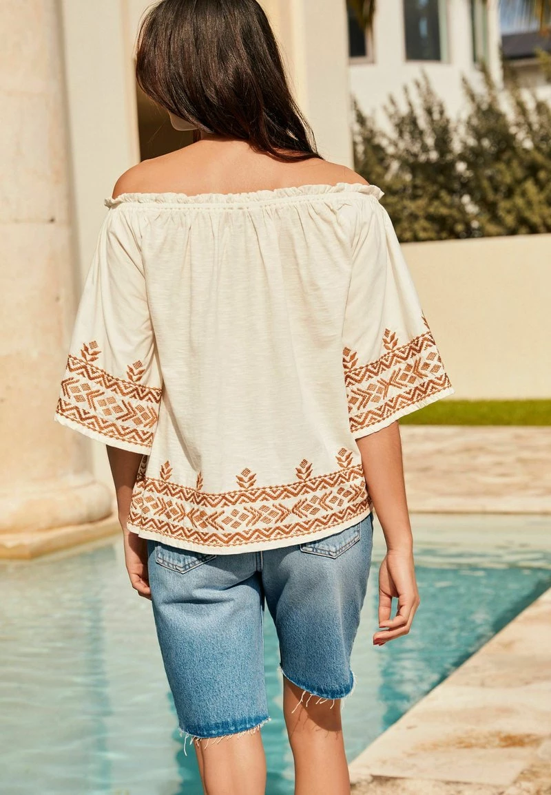 Next Bluse - Cream Tan Brown | Damen – Bild 3