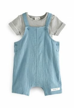 Next 2 PIECE CRINKLE SET - T-Shirt Print - Navy Blue | Kinder