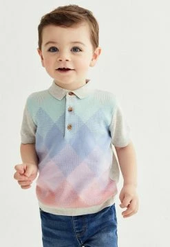 Next Kinder ARGYLE - Poloshirt - Grey Blue