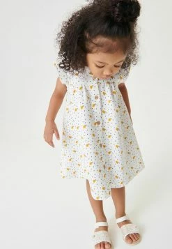 Next Kinder SHORT SLEEVE - Jerseykleid - Cream Floral