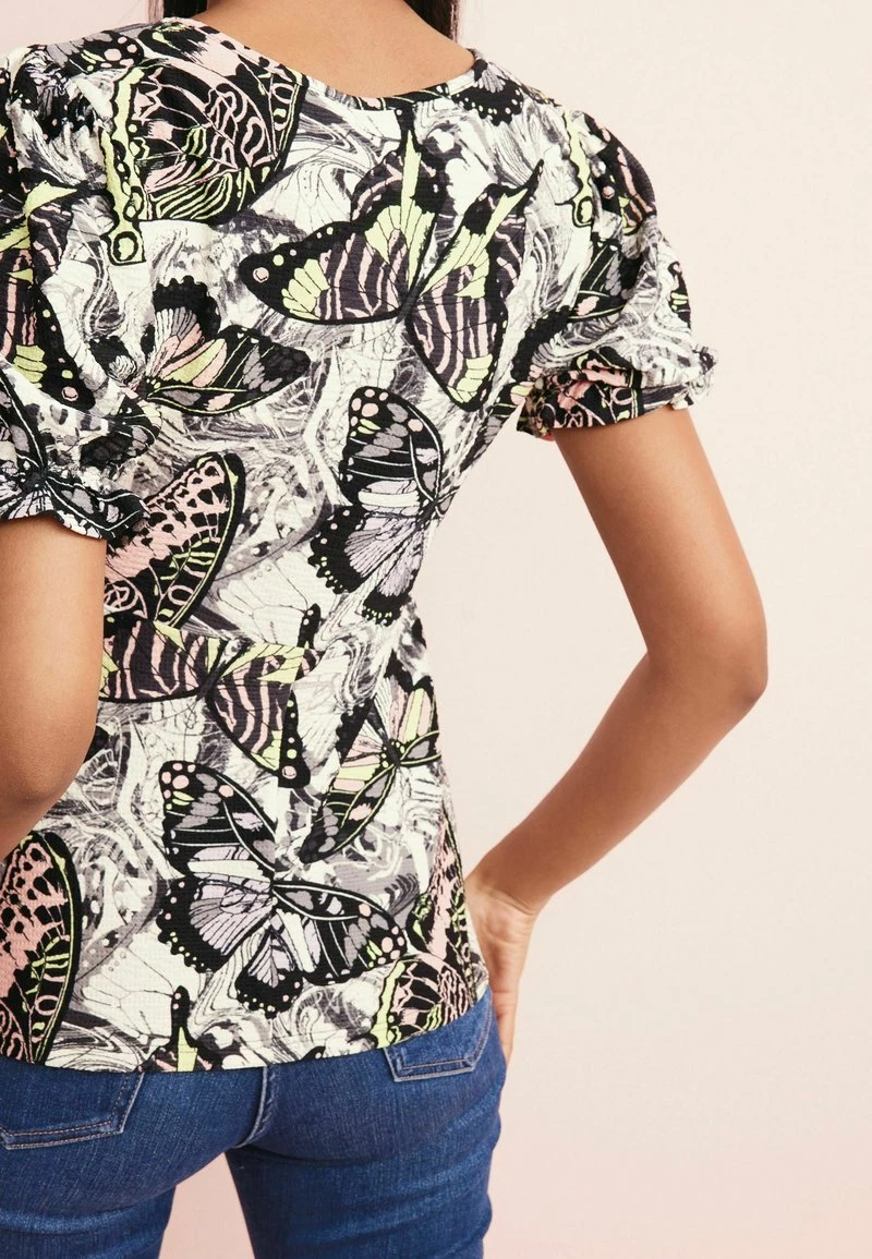 Next Damen SHORT SLEEVE V-NECK - Bluse - Blue – Bild 4