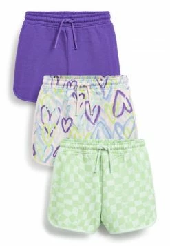 Next Kinder 3 PACK - Shorts - Purple Green Check Graffiti