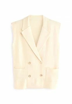 Next Damen SLEEVELESS - Weste - Ecru White