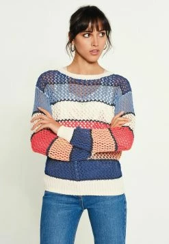 Next Damen OPEN STITCH CAMI LAYER TOP - Strickpullover - Blue Stripe
