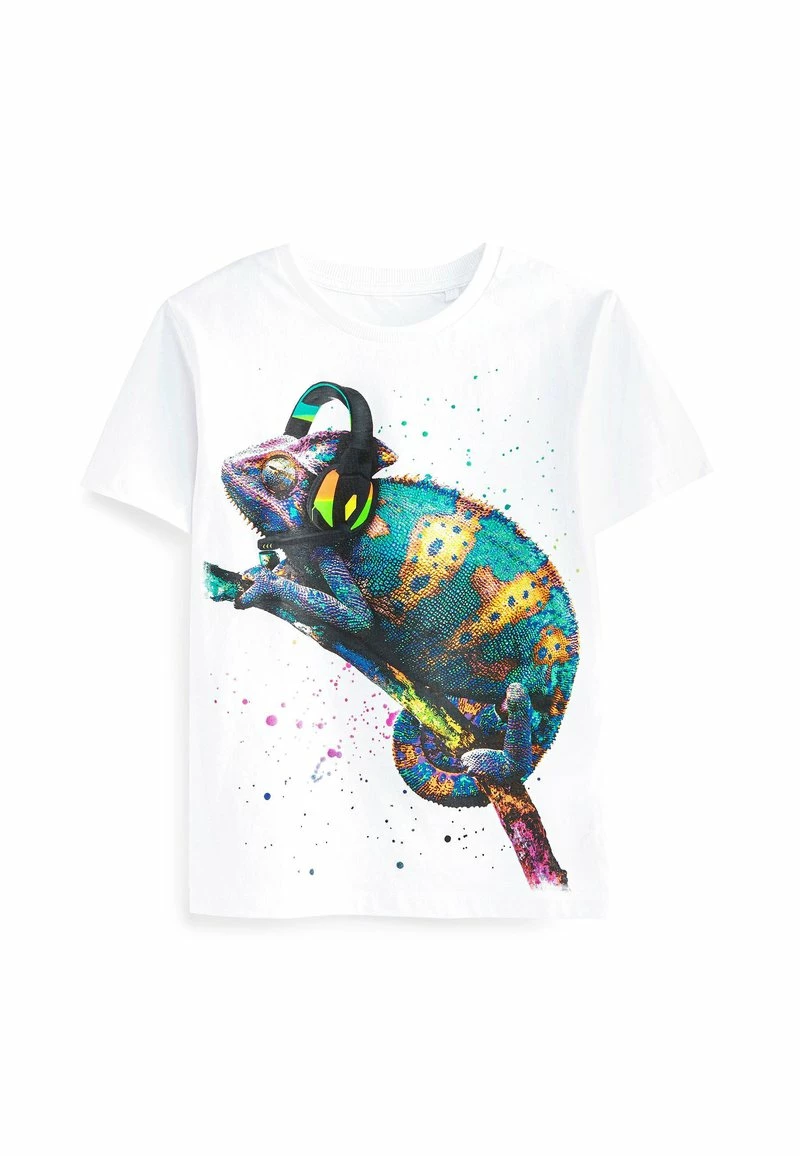 Next Kinder T-Shirt Print - White Chameleon