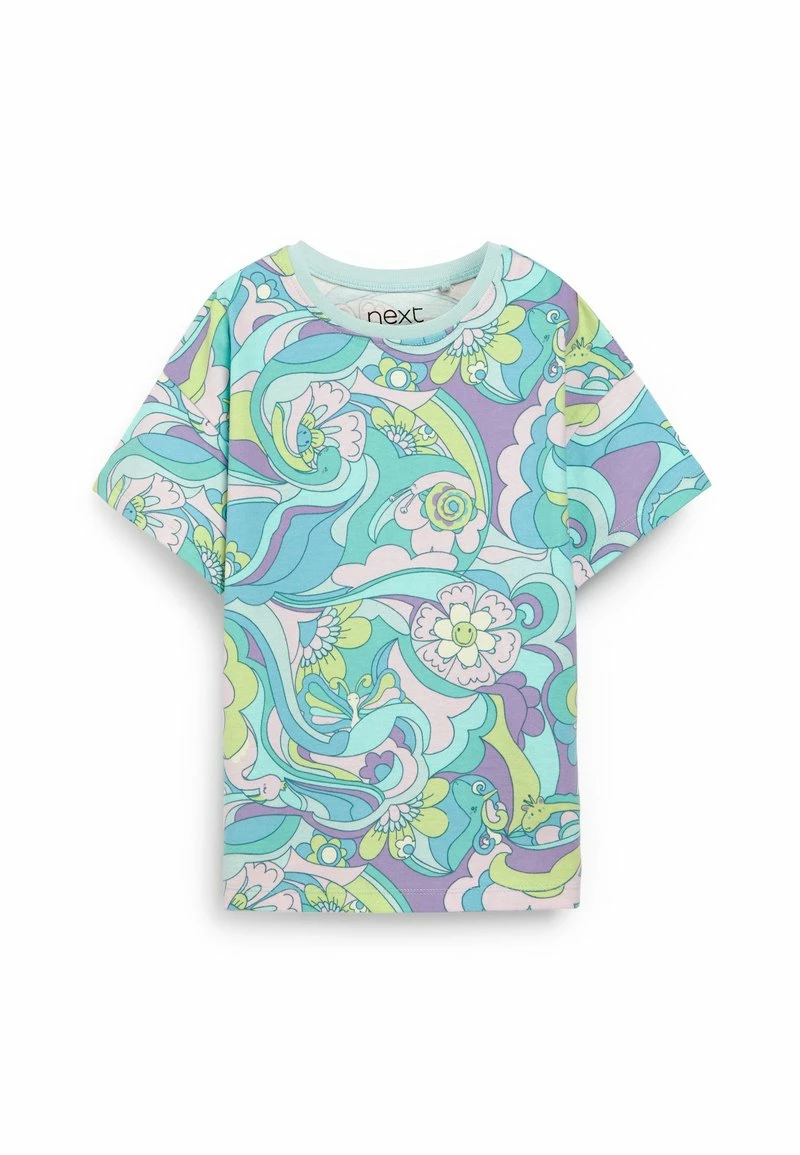 Next Kinder LONGLINE - T-Shirt Print - Green Purple Wavy – Bild 3