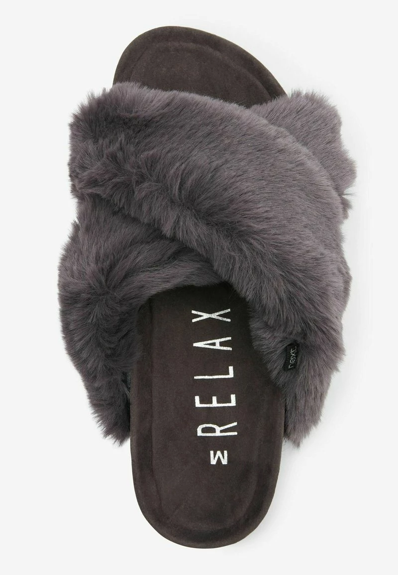 Next Damen Hausschuh - Grey Recycled Faux Fur – Bild 3