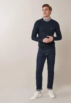 Next Herren MOCK - Strickpullover - Mottled Dark Blue