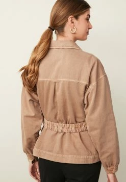Next Damen BELTED - Jeansjacke - Tan Brown