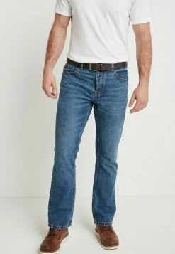 Next BELTED WITH STRETCH - Jeans Straight Leg - Blue-black Denim | Herren