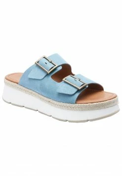 Next Damen DOUBLE BUCKLE FLATFORM - Pantolette Hoch - Blue