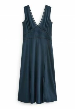 Next LADDER INSERT V-NECK - Jerseykleid - Teal Blue | Damen