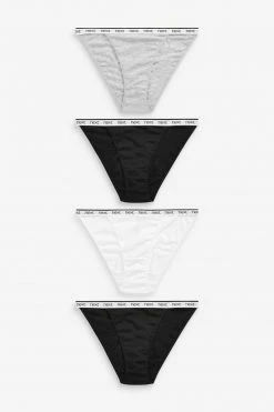 Next Damen 4 PACK - Slip - Black/white/grey