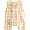 Next SET - Latzhose - Green And Pink Check Gingham | Kinder