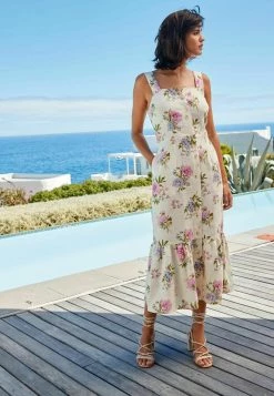 Next Damen BLEND TIERED - Freizeitkleid - Ecru White Floral