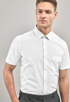 Next Herren WHITE SLIM FIT SHORT SLEEVE EASY CARE SHORT SLEEVE SHIRT - Hemd - White