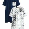 Next Damen 2 PACK - Nachthemd - Blue White Ikat Print