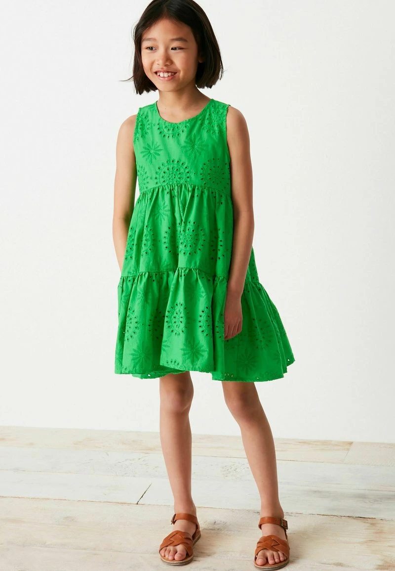 Next Kinder TIERED BRODERIE - Freizeitkleid - Green
