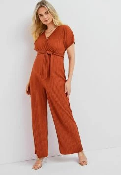 Next Damen MATERNITY PLISSÃ - Jumpsuit - Rust Orange