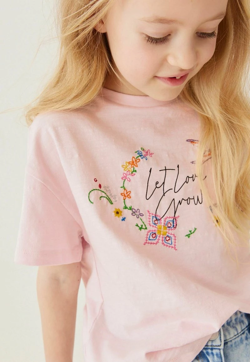Next Kinder LET LOVE GROW EMBROIDERY - T-Shirt Print - Pink – Bild 2