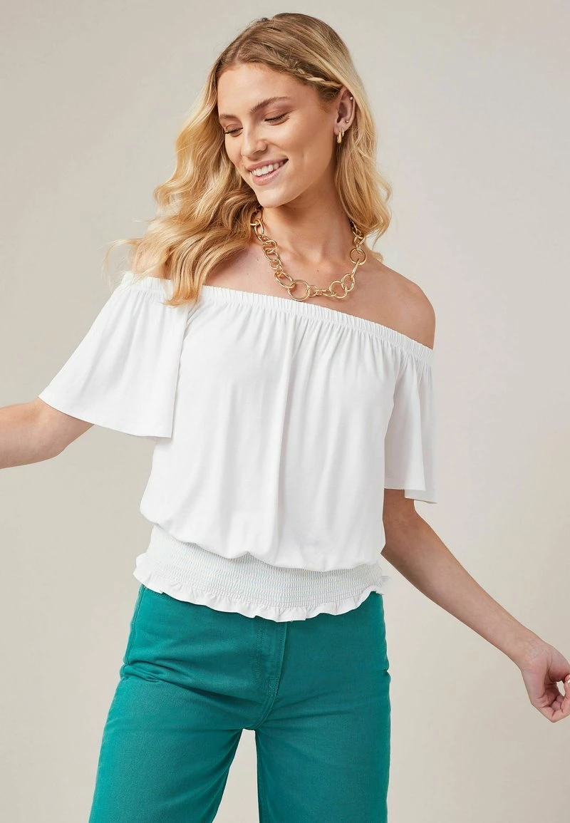 Next Damen BARDOT - T-Shirt Print - White Stitch