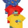Next Kinder 3 PACK SHORT SLEEVE CONSTRUCTION VEHICLE - T-Shirt Print - Blue