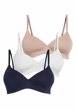 Next Damen DAISY LIGHT PAD NON WIRE COTTON BLEND BRAS 3 PACK - Bügel BH - Blue