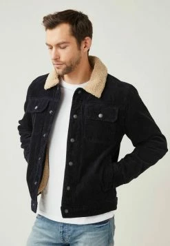 Next Herren BORG COLLARED CORD TRUCKER - Übergangsjacke - Navy