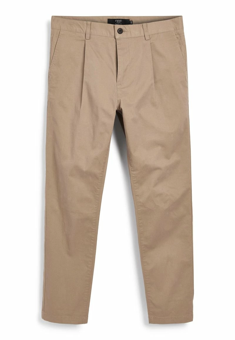 Next Herren PLEATED STRETCH - Stoffhose - Stone
