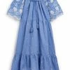 Next Damen SHORT SLEEVE BRODERIE MINI KAFTAN - Freizeitkleid - Blue