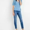Next Damen BRODERIE SLEEVE WRAP - T-Shirt Basic - Blue