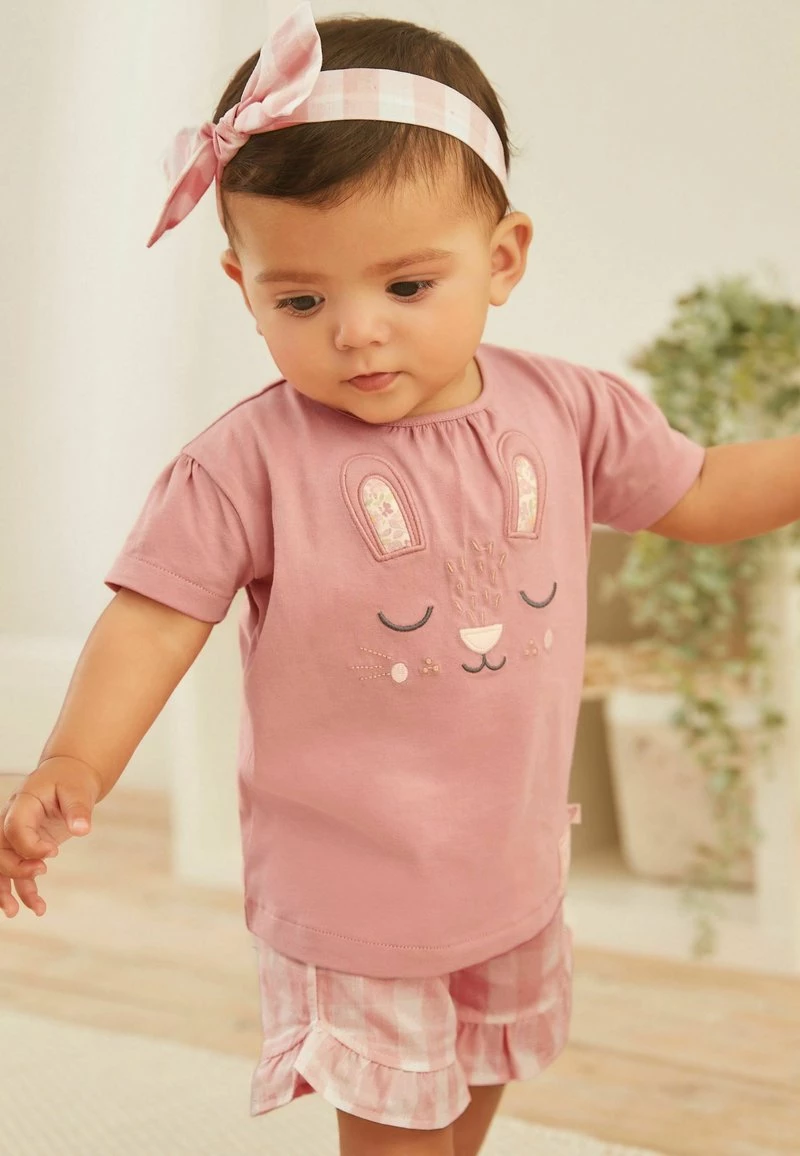 Next Kinder SET - Shorts - Pink Gingham Character