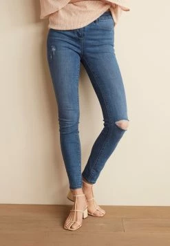 Next Damen POWER STRETCH - Jeans Slim Fit - Destroyed Denim
