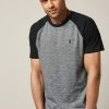 Next Herren BLOCK - T-Shirt Print - Charcoal Marl Raglan