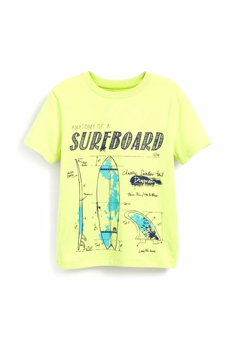 Next Kinder SHORT SLEEVE GRAPHIC (3-16YRS) - T-Shirt Print - Yellow Surfboard