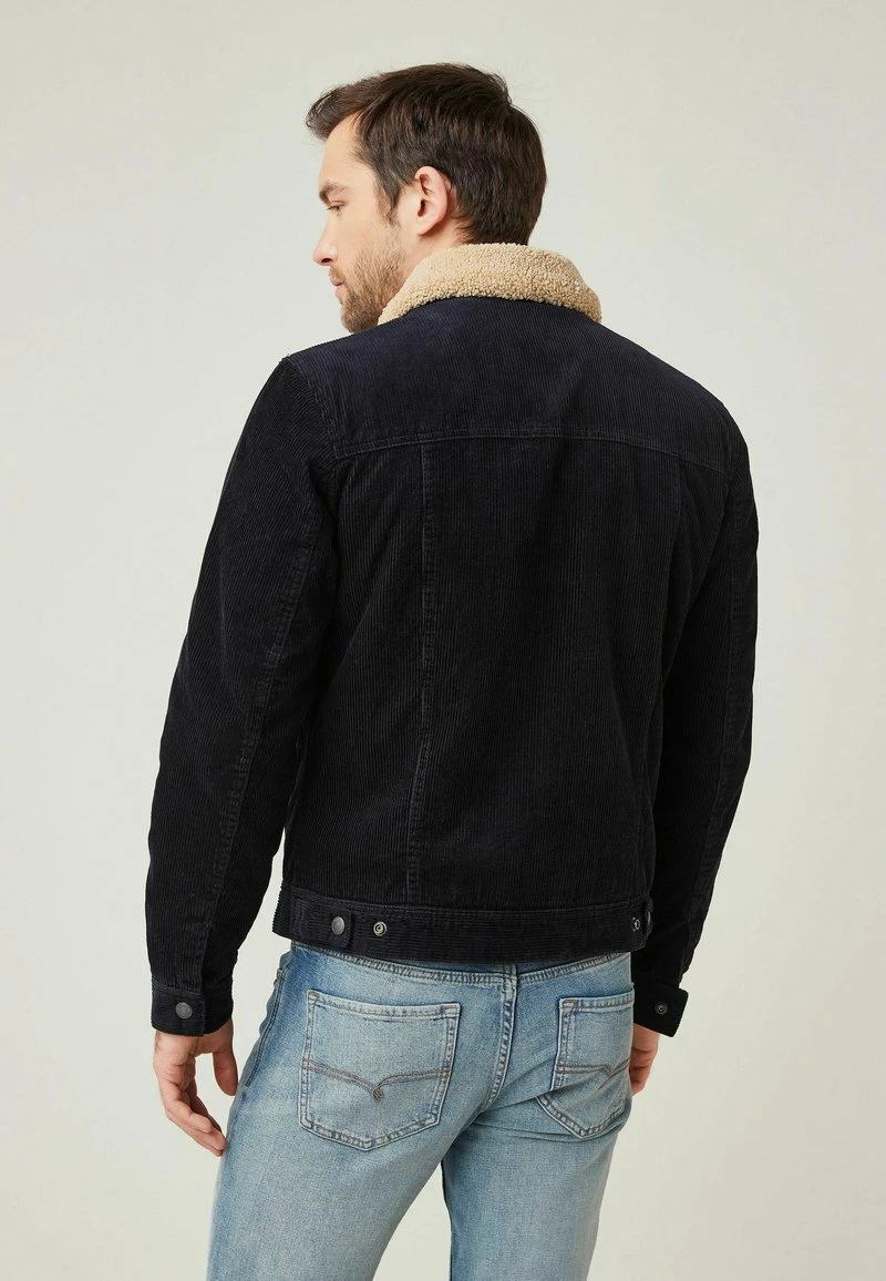 Next Herren BORG COLLARED CORD TRUCKER - Übergangsjacke - Navy – Bild 2