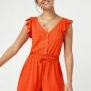 Next Damen SLEEVELESS BUTTON FRONT - Jumpsuit - Red