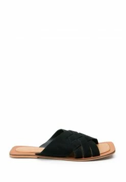 Next Damen SQUARE TOE SLOTTED - Pantolette Flach - Black
