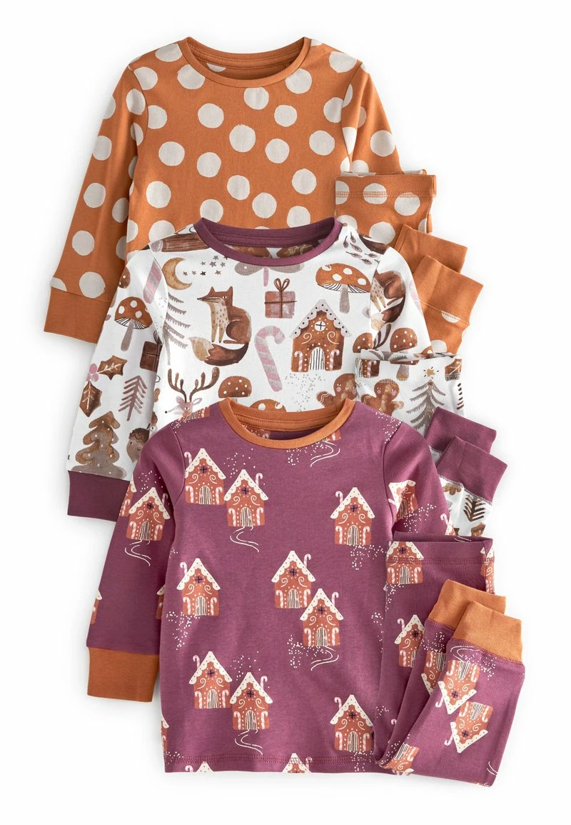 Next Kinder 3 PACK - Nachtwäsche Set - Purple/brown/white