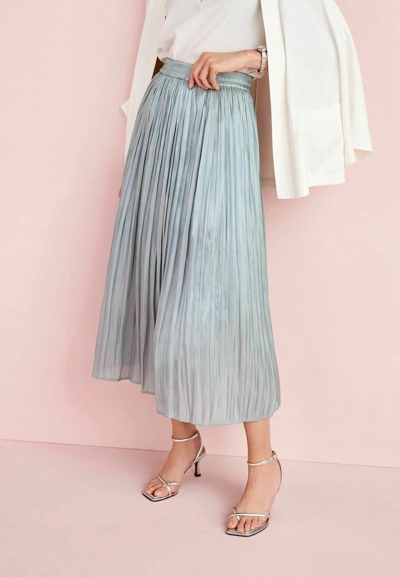 Next Damen GLOSSY - Faltenrock - Grey Blue – Bild 2