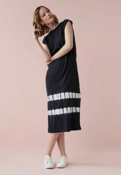 Next Damen SHORT SLEEVE - Jerseykleid - Navy Blue Tie Dye