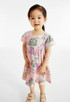 Next Kinder Jerseykleid - Pink Car Print