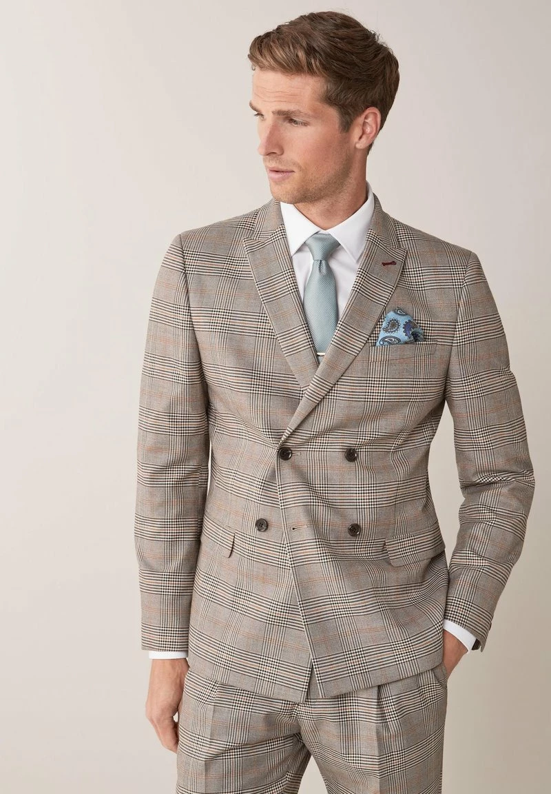 Next Herren Anzugsakko - Mottled Beige