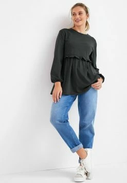 Next RUFFLE LAYER - Langarmshirt - Grey | Damen