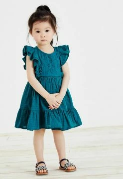 Next Kinder FABRIC MIX - Jerseykleid - Teal Blue